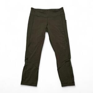 Lululemon Pace Revival Dark Olive 22” Women Leggings Size 6